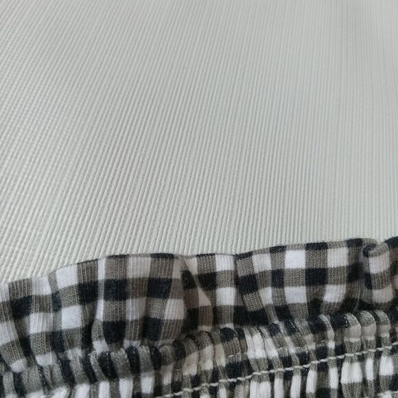 Express Black and White Smocked Lace Up Stretchy Gingham Tube Top Women's Large - Picture 12 of 12